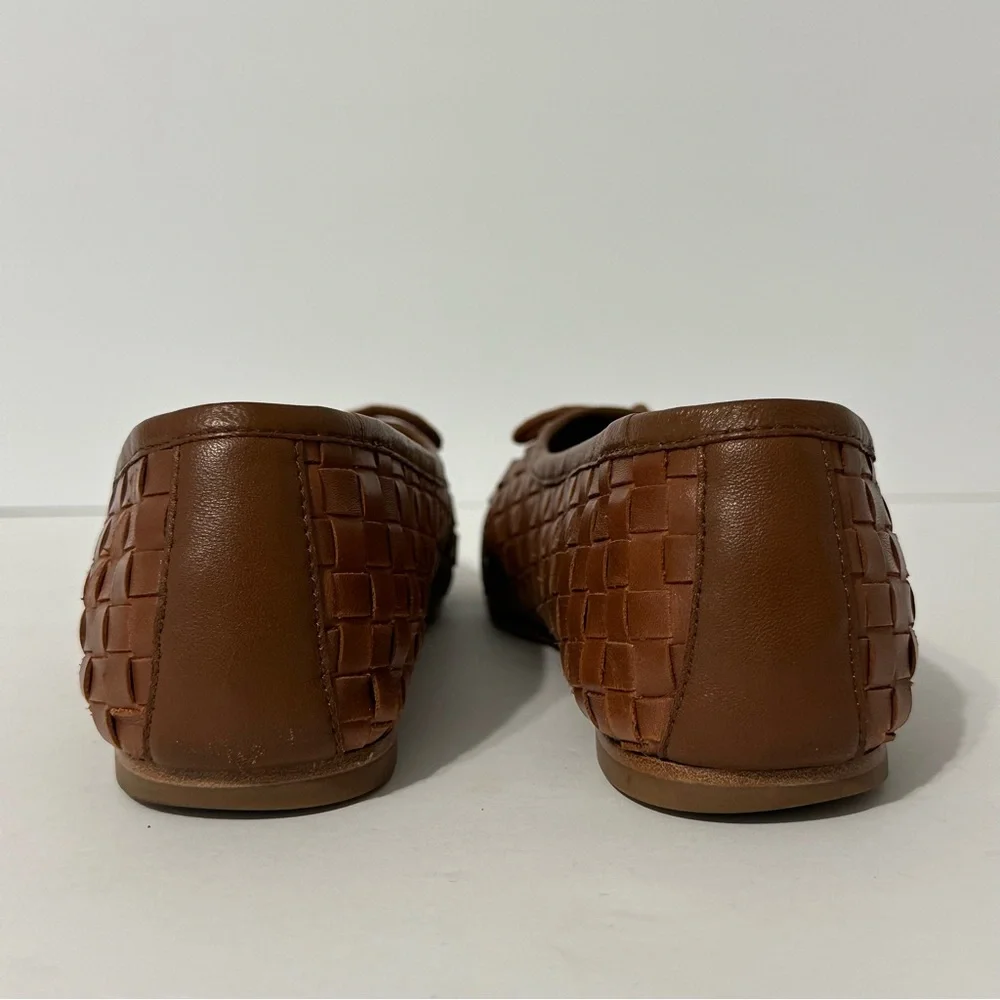 Quince Italian Leather
Handwoven Square Toe Ballet
Flat Brown Size 6 Boho Casual - Picture 7 of 9